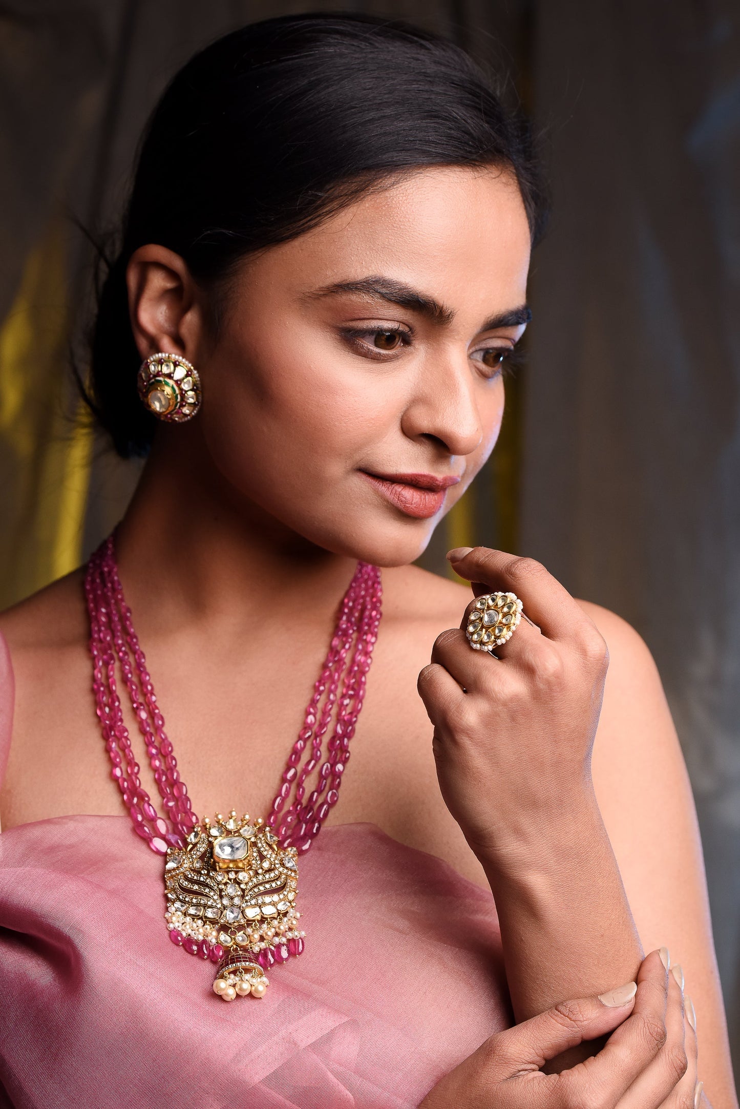 18kt Ruby & Diamond Stud Earring - SurabhiJewels