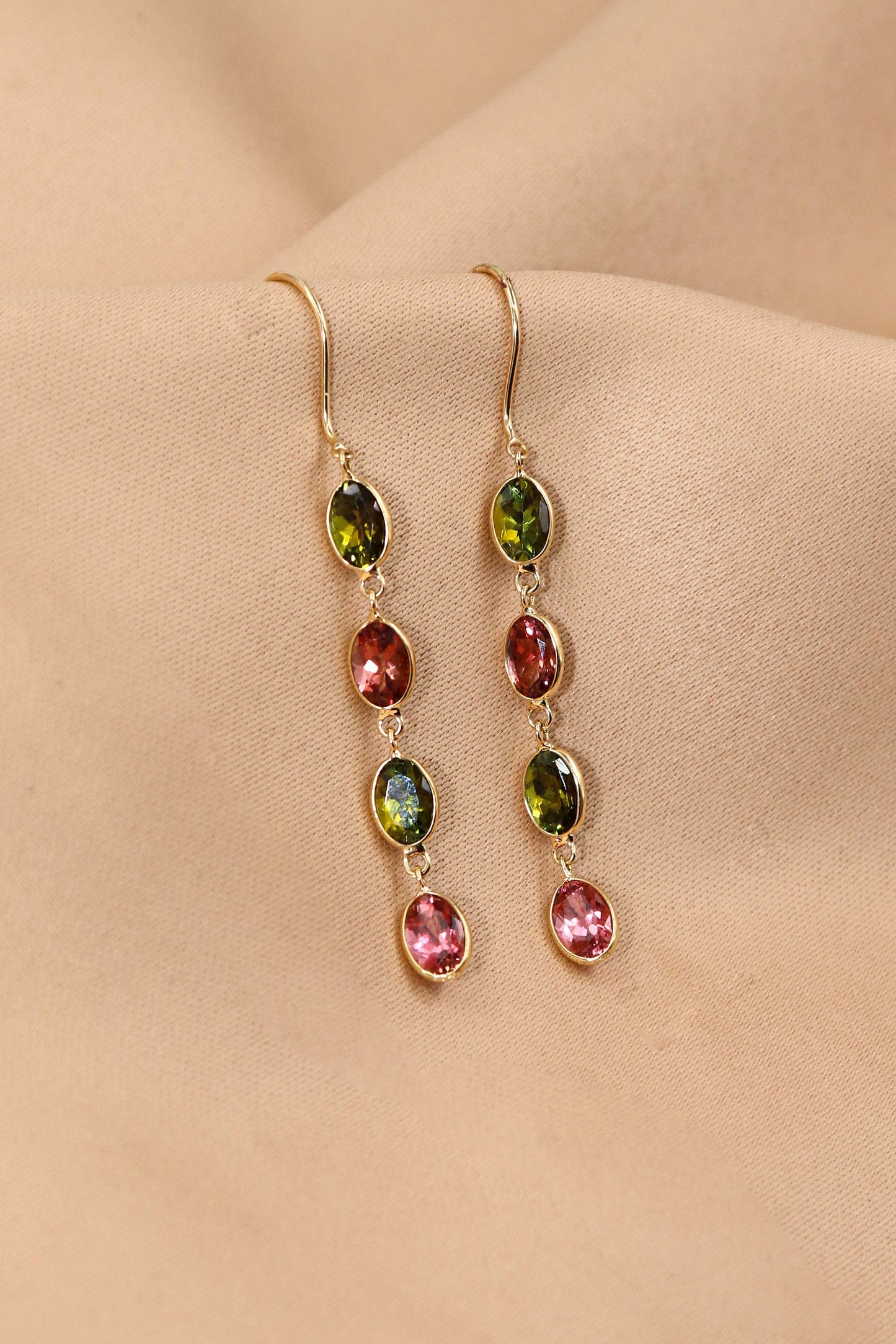 Multi Tourmaline Gemstone Earrings Essence of Party Glamour