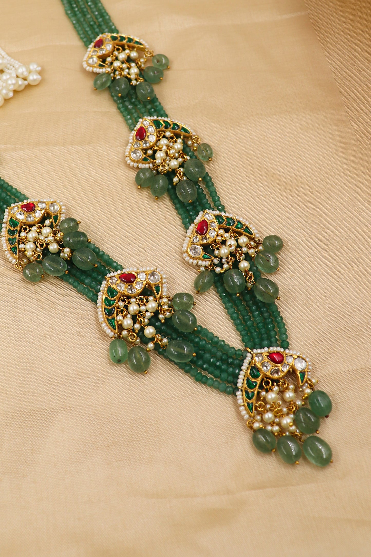 Poorvi Necklace : Gold Diamond polki Traditional Necklace