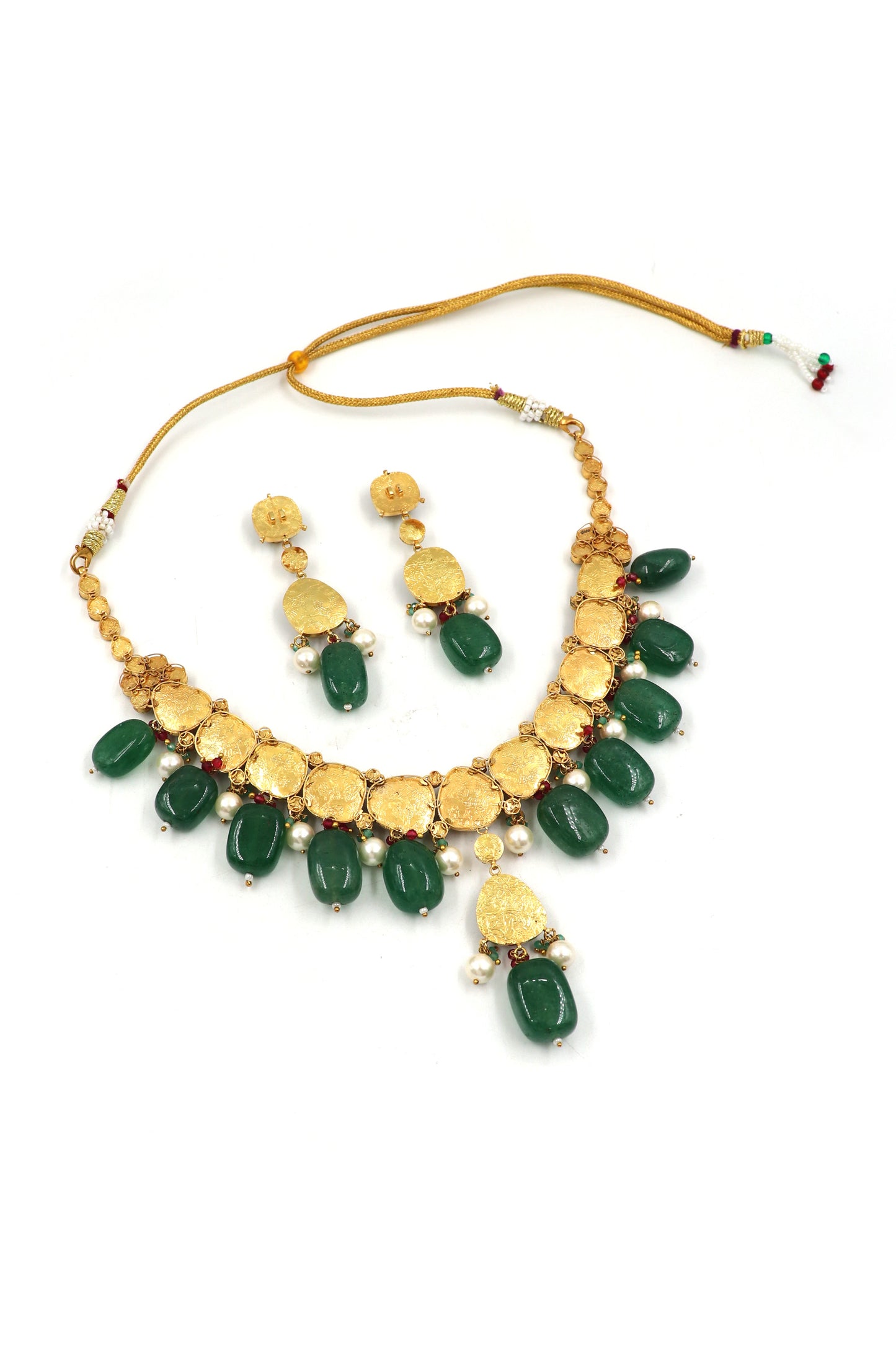 Kavya Necklace :Gold Diamoand Polki Jadau Necklace Set