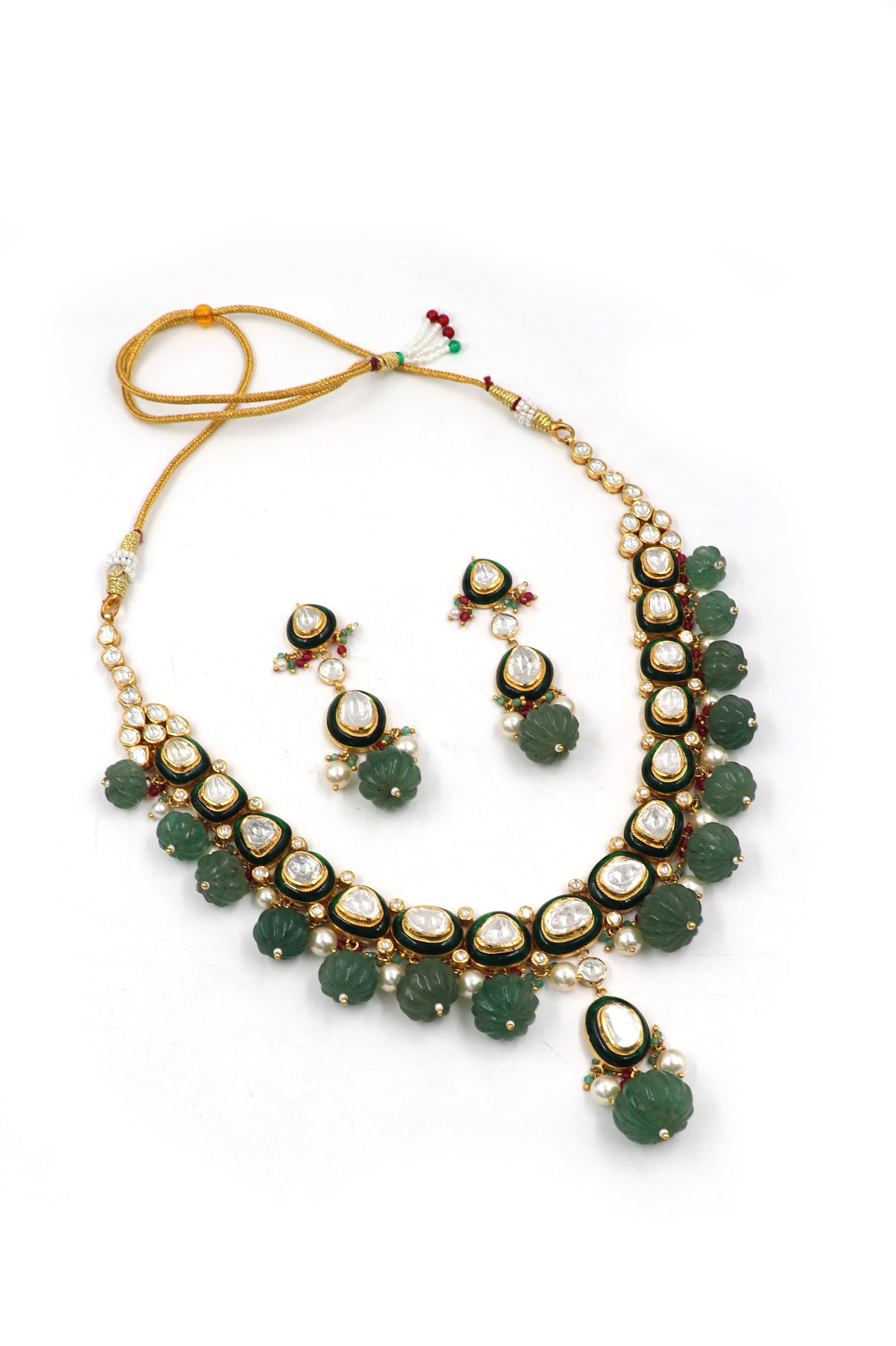 Kavya Necklace :Gold Diamoand Polki Jadau Necklace Set