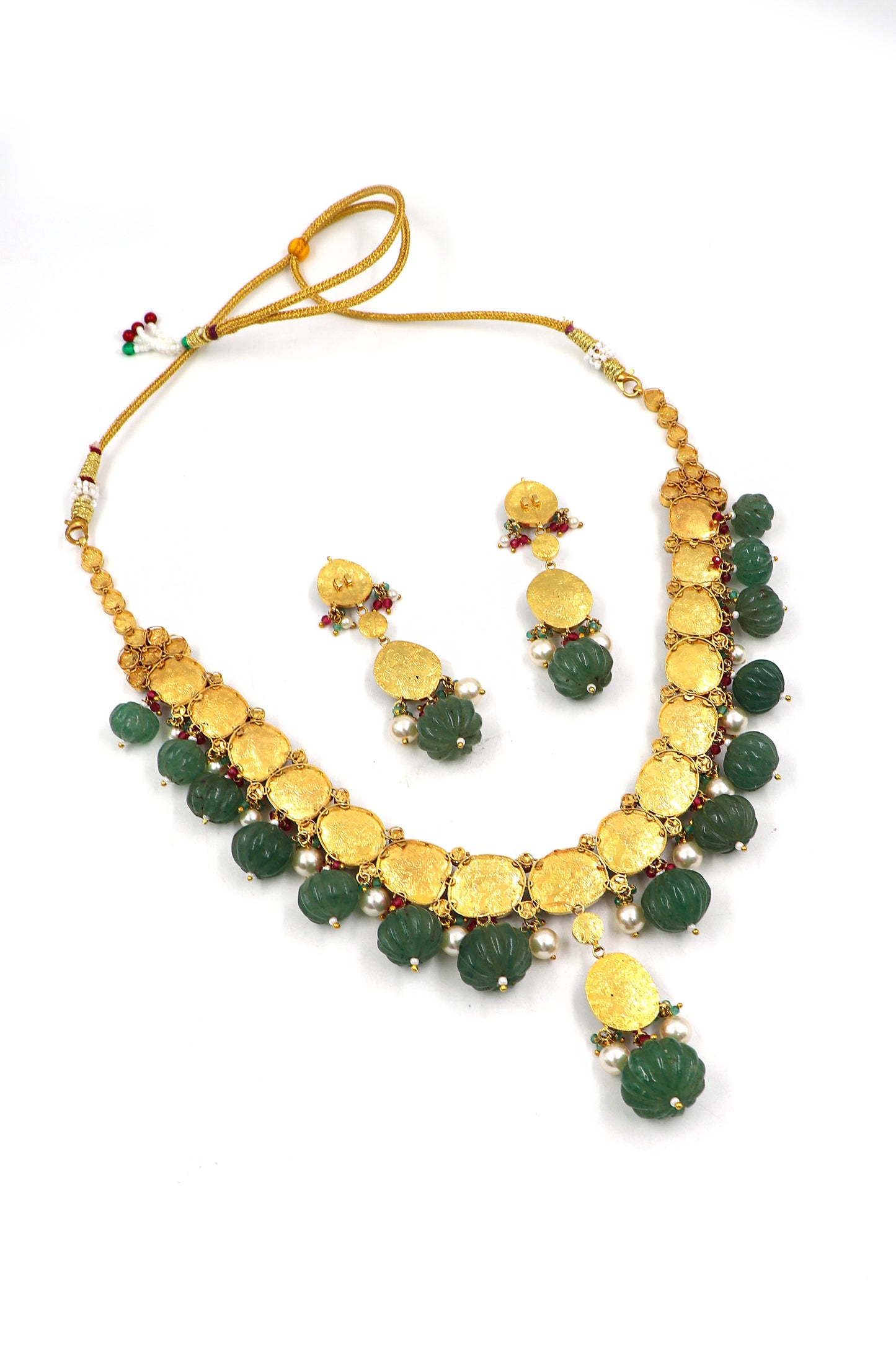 Kavya Necklace :Gold Diamoand Polki Jadau Necklace Set