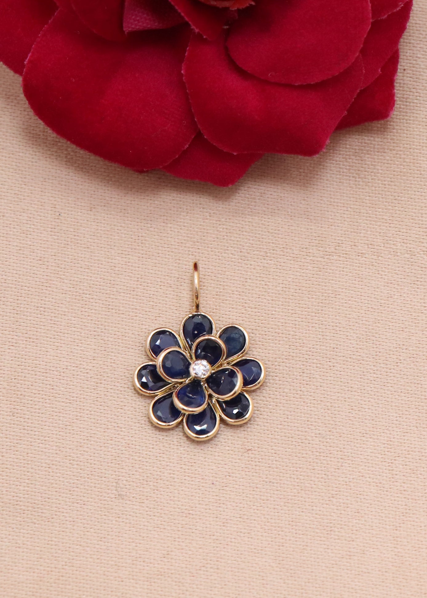 The Imperial Blue Sapphire & Diamond Pendant