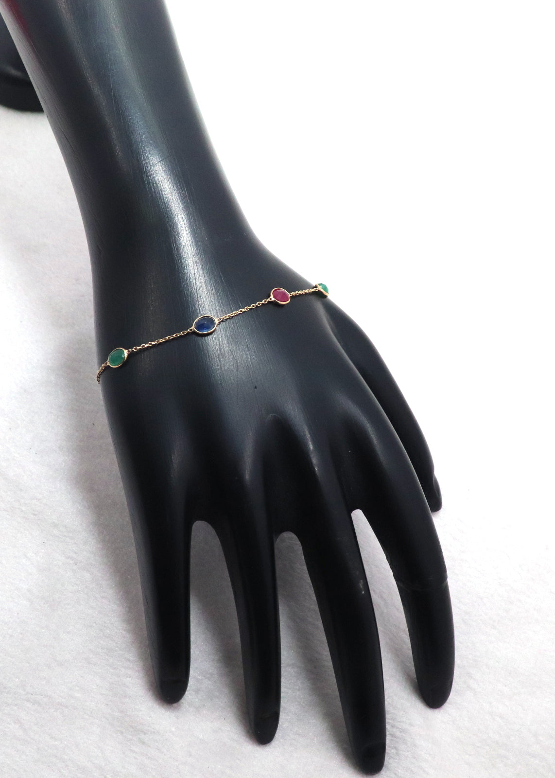 The Regal Trinity Gemstone Gold Bracelet