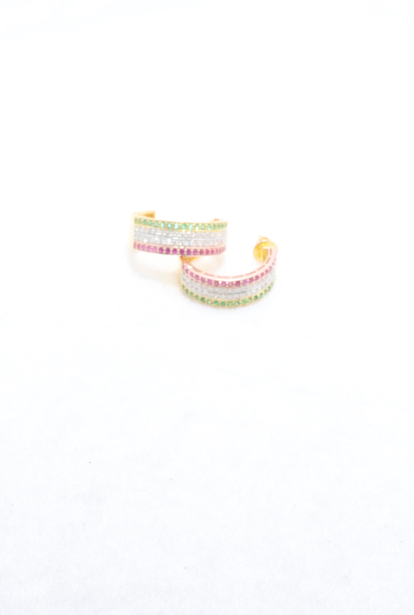 The Regal Ruby Emerald Drop Earrings