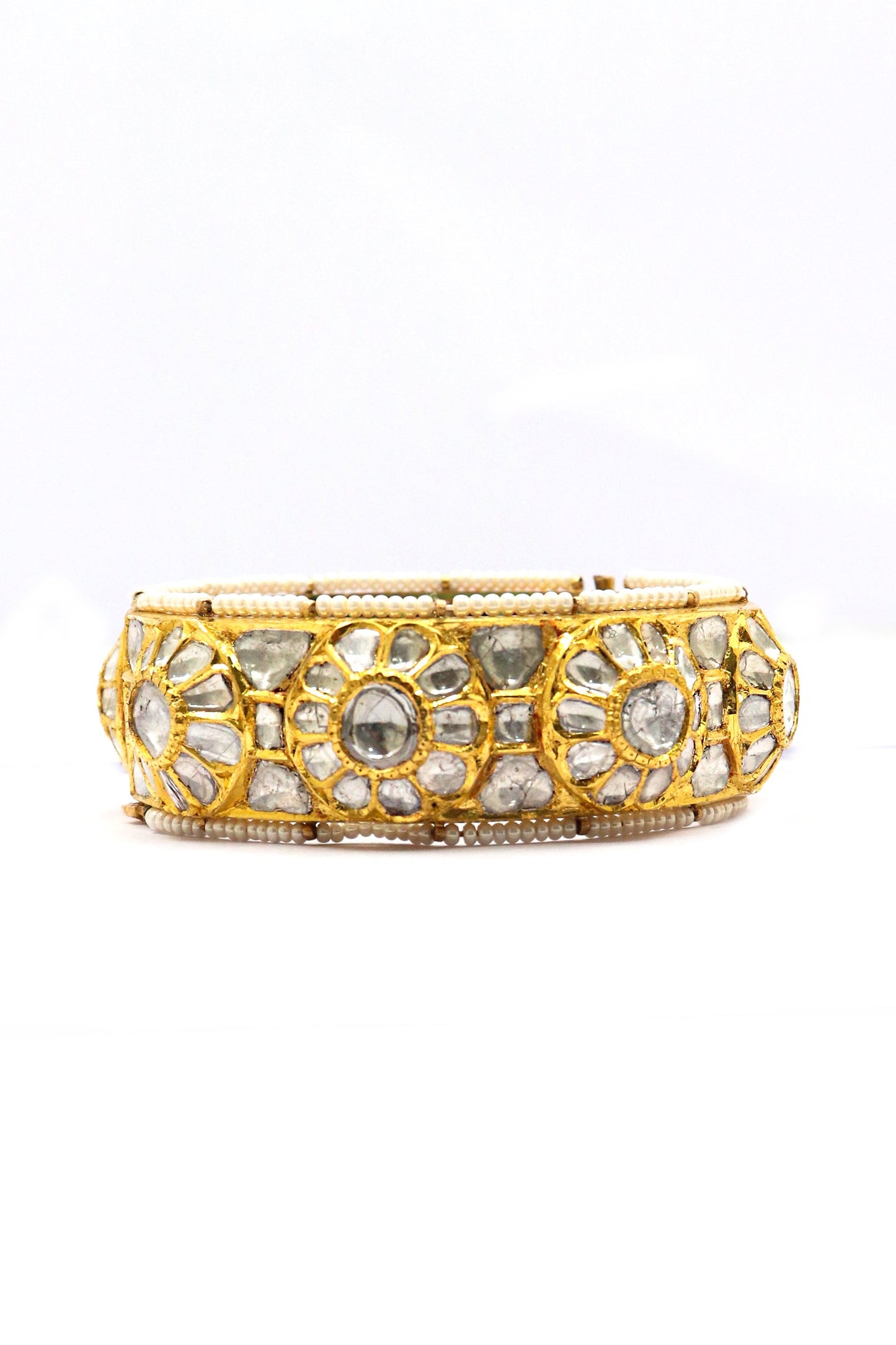 Classic Allure Jadau Designer Minakari Bangle - SurabhiJewels