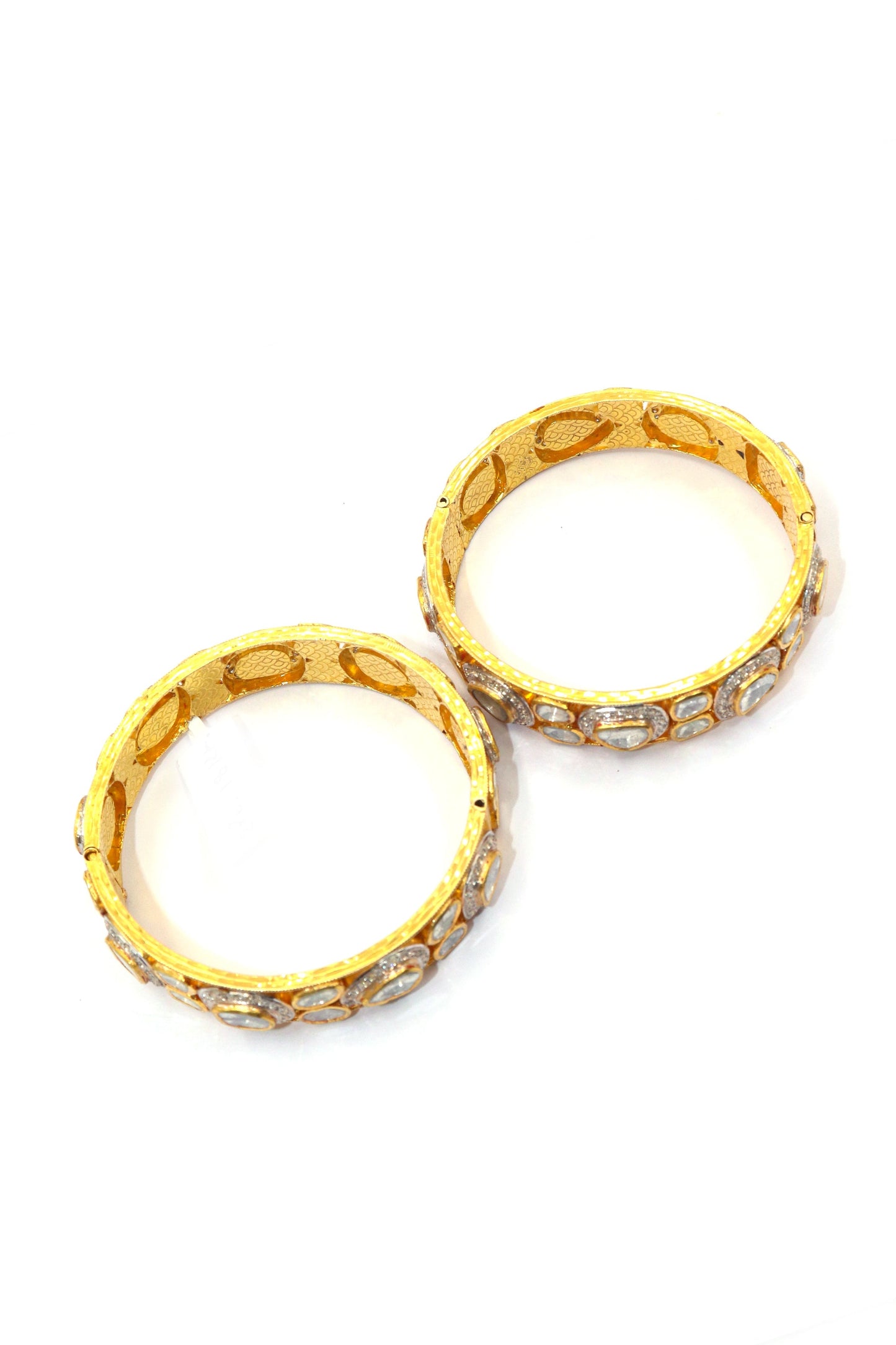 Enchanting Diamond Polki Bangles - SurabhiJewels