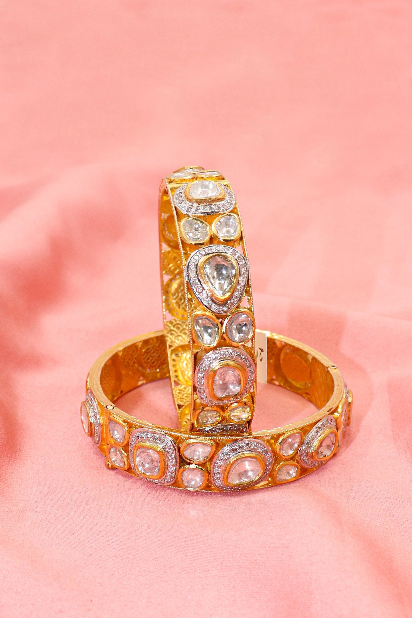 Enchanting Diamond Polki Bangles - SurabhiJewels