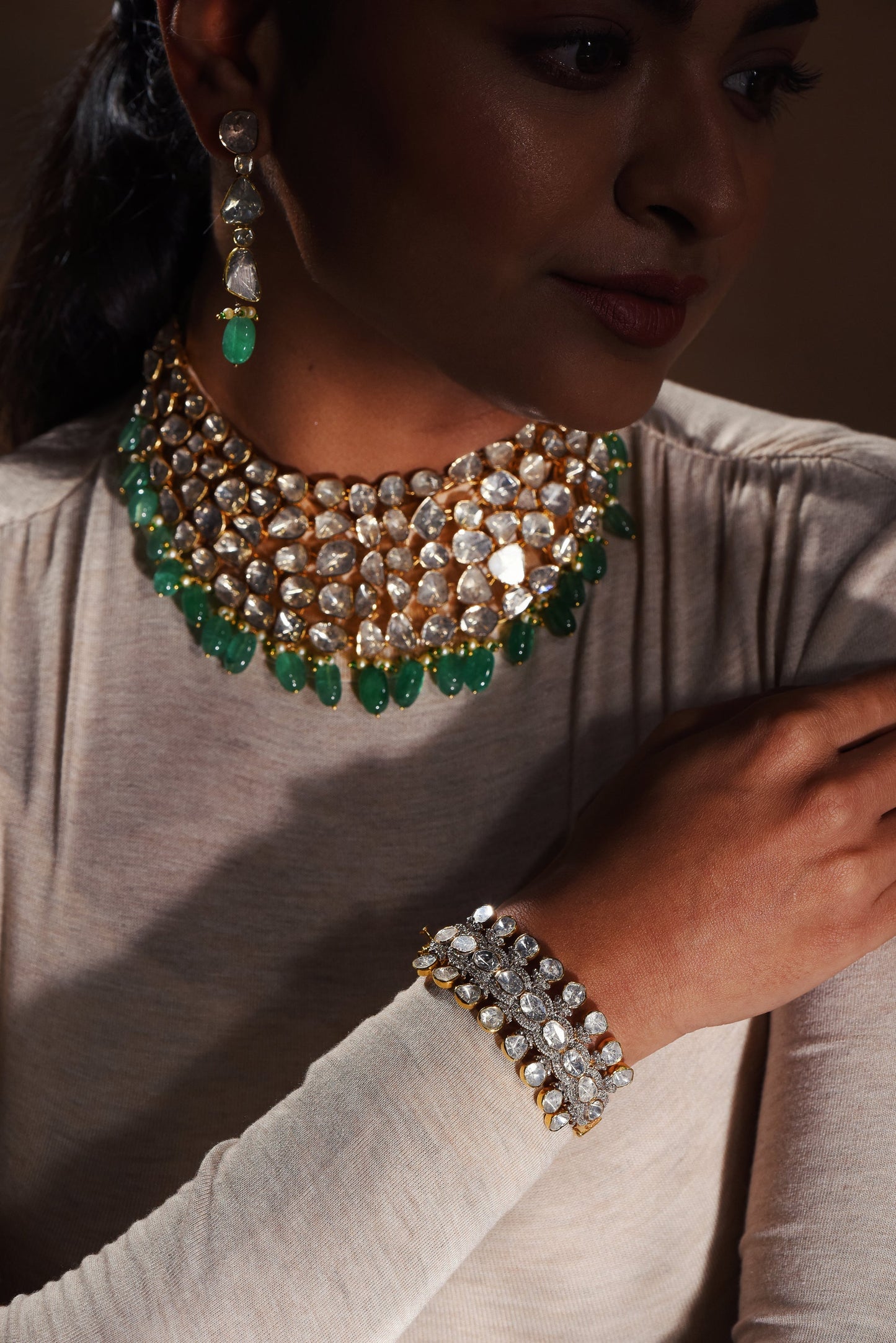 Era Uncut Diamond Necklace - SurabhiJewels