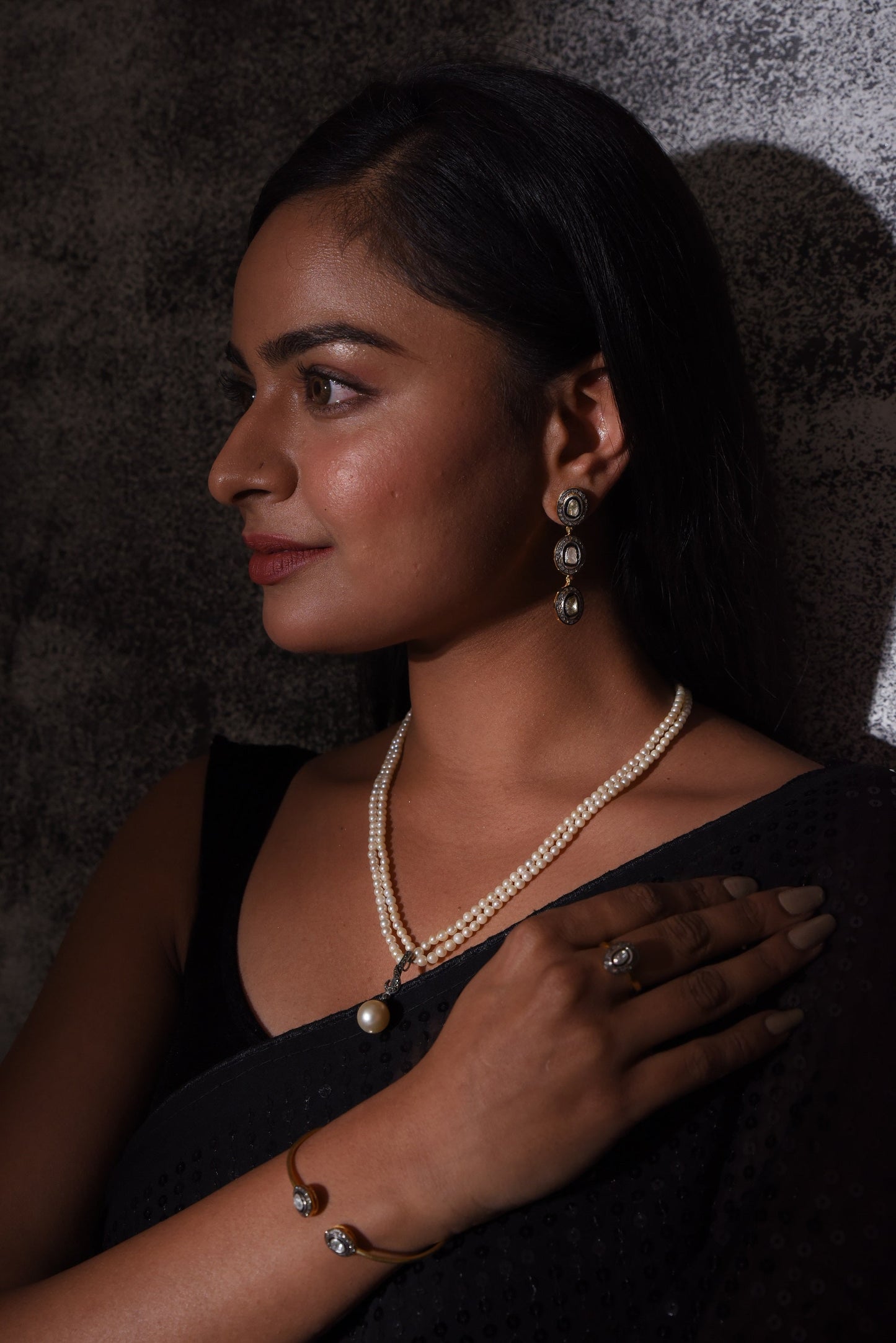 Riveting Uncut Diamond Victorian Bracelet - SurabhiJewels