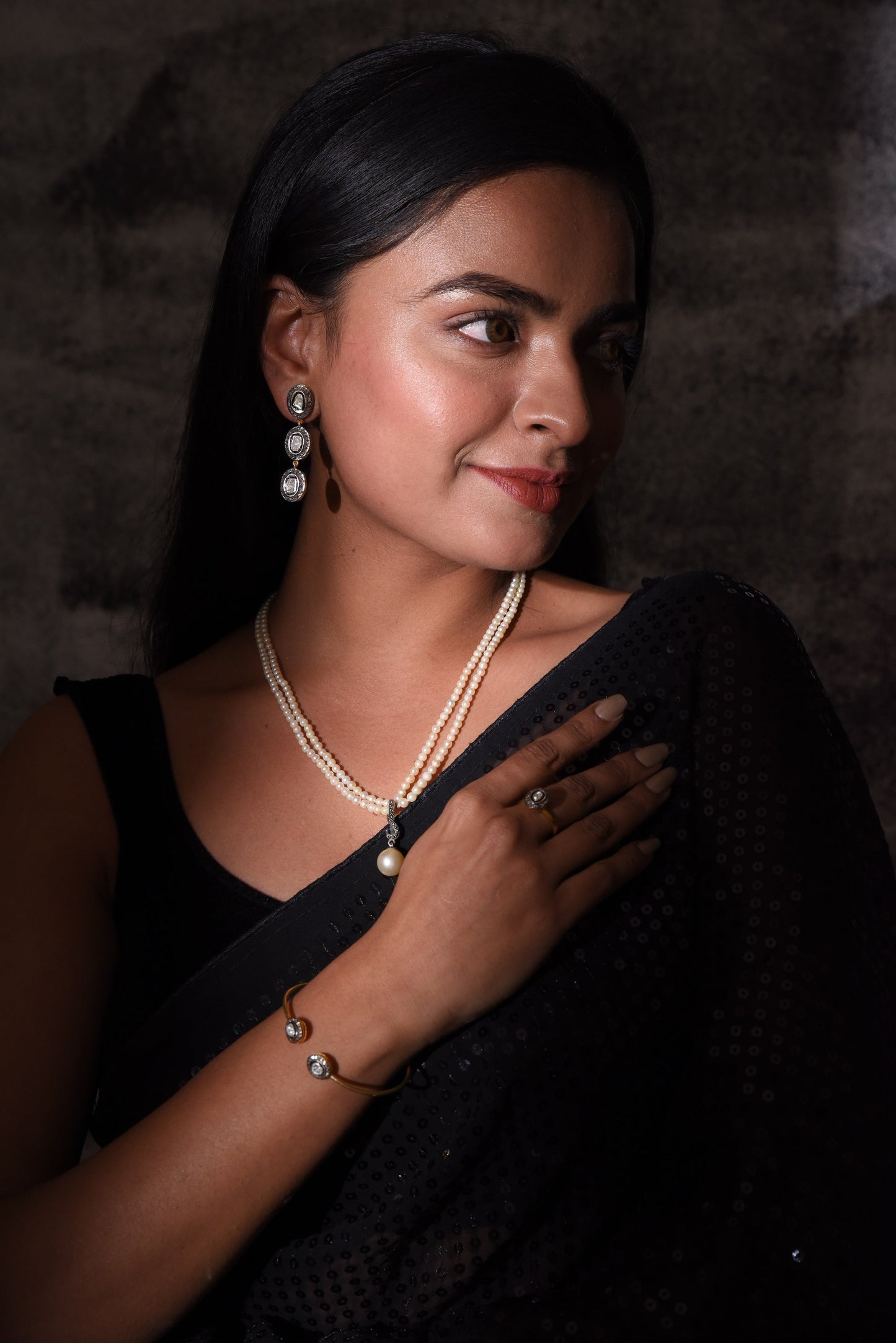 Riveting Uncut Diamond Victorian Bracelet - SurabhiJewels