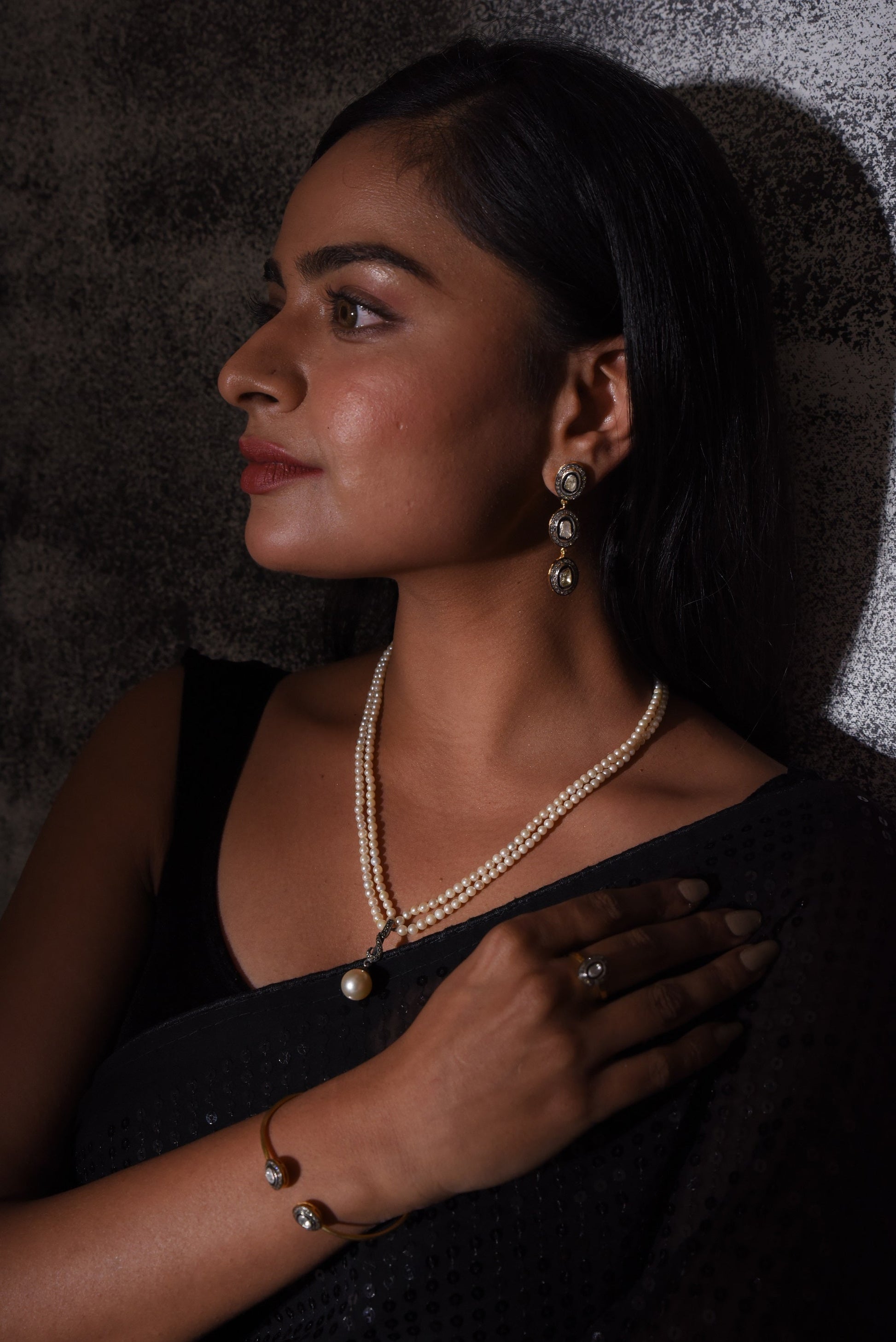 Riveting Uncut Diamond Victorian Bracelet - SurabhiJewels