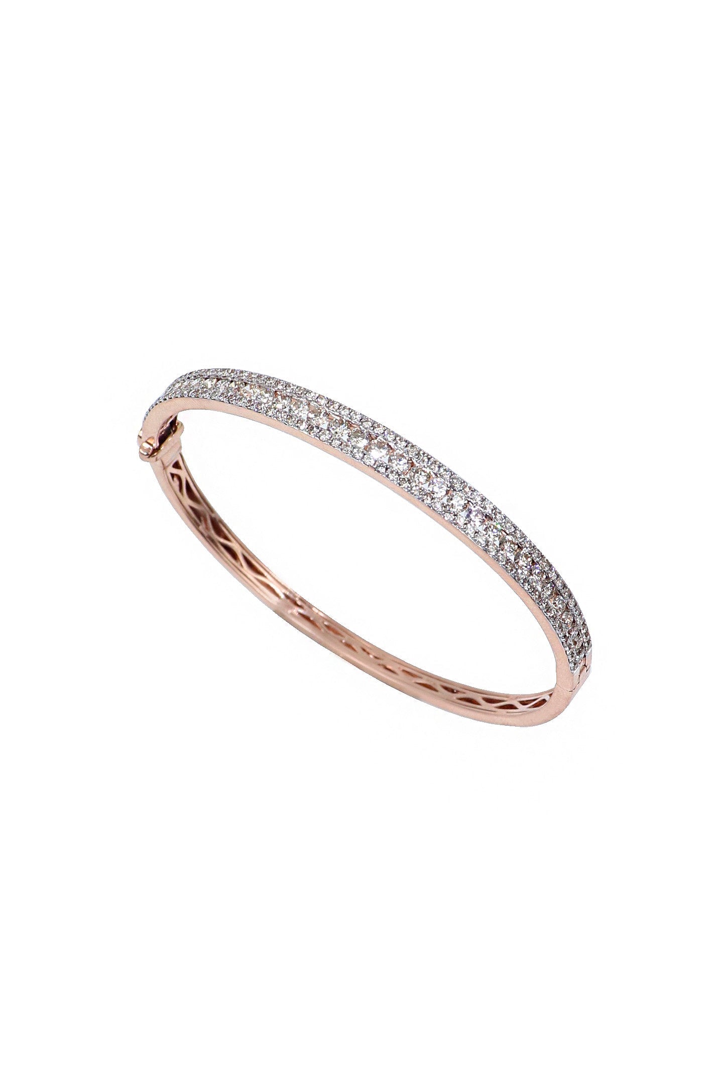 Rose Gold Diamond Bangle Cum Bracelet Wedding Jewelry - SurabhiJewels