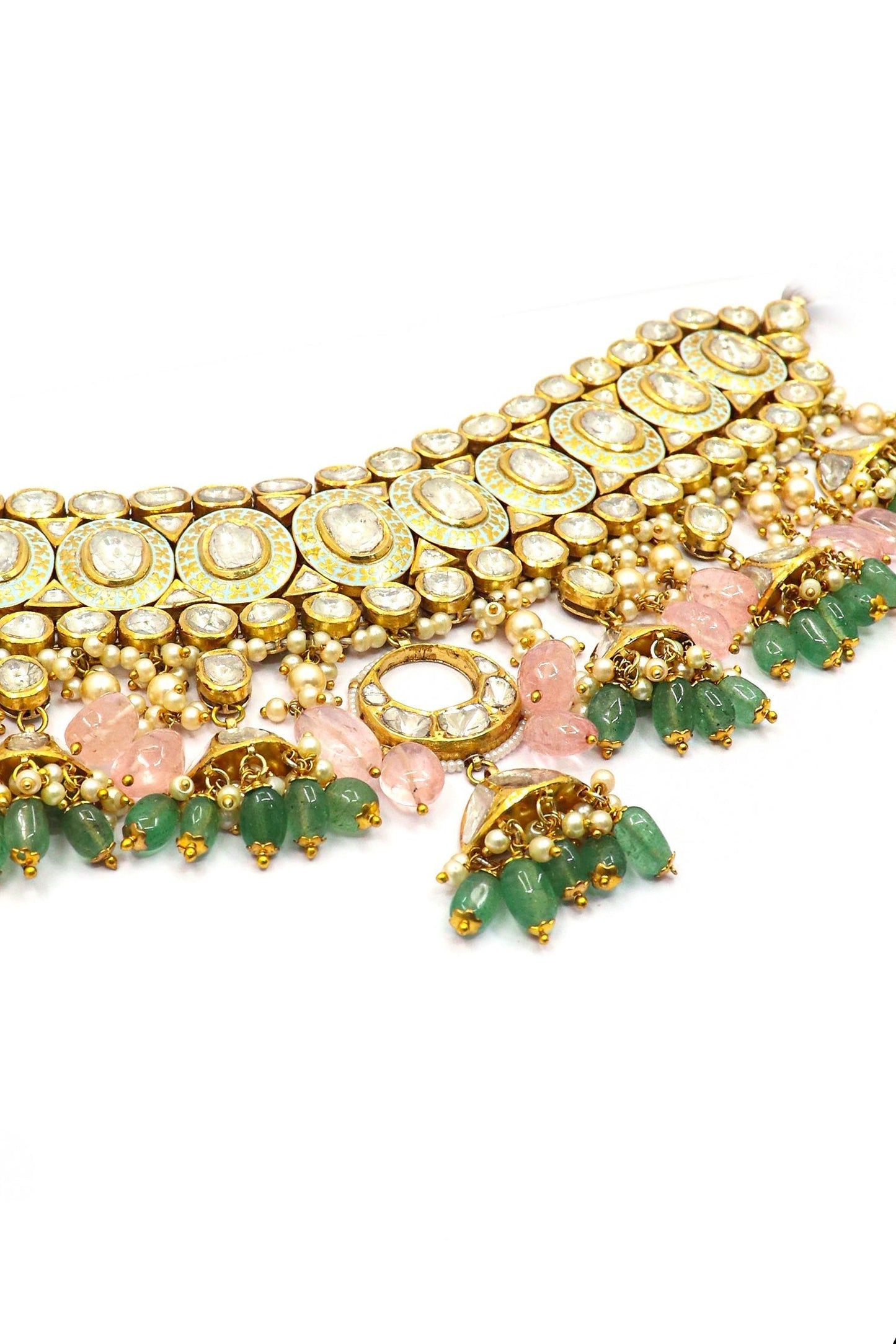 Shakti Bai Necklace : Customizable Choker Create a Personalized Precious Gemstone Necklace - SurabhiJewels