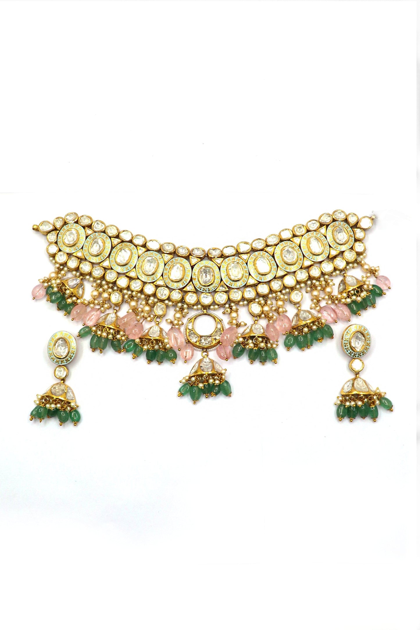 Shakti Bai Necklace : Customizable Choker Create a Personalized Precious Gemstone Necklace - SurabhiJewels