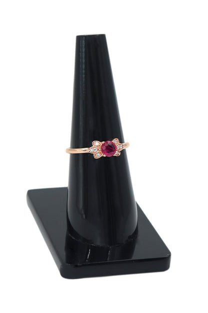 18Kt Gold with Ruby Gemstone And Diamond Royal Touch for Festive Occasions Ring