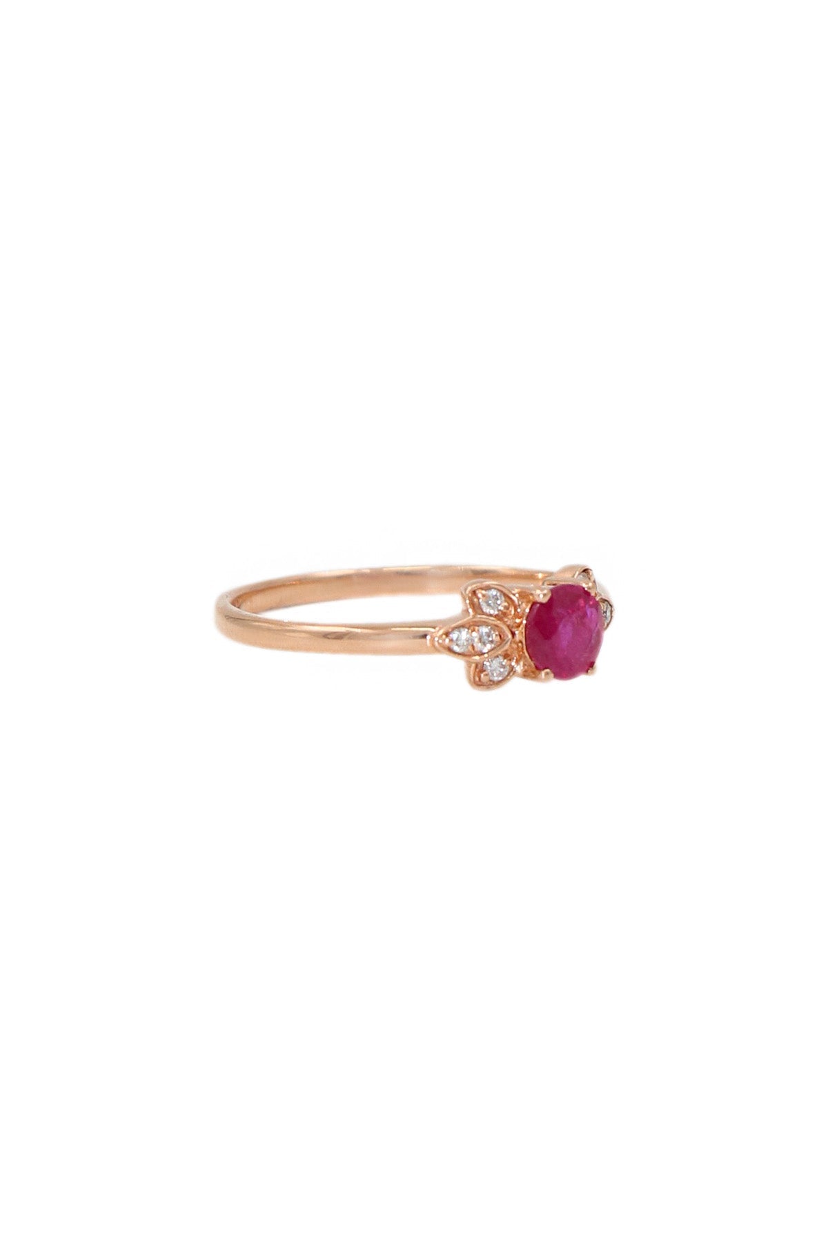 18Kt Gold with Ruby Gemstone And Diamond Royal Touch for Festive Occasions Ring