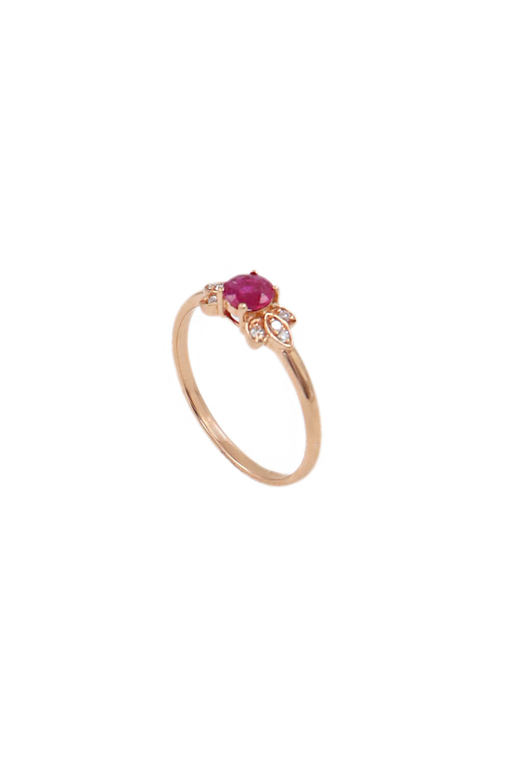 18Kt Gold with Ruby Gemstone And Diamond Royal Touch for Festive Occasions Ring