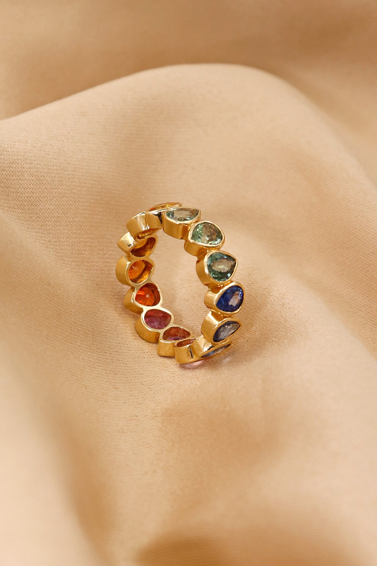 Trendy Multi Sapphire Gemstone Ring for Statement Jewelry