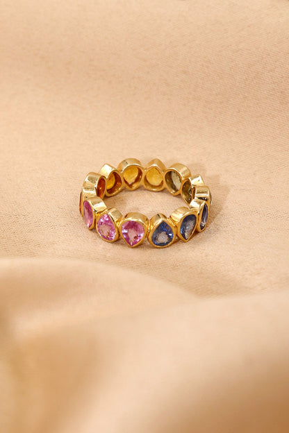 Trendy Multi Sapphire Gemstone Ring for Statement Jewelry