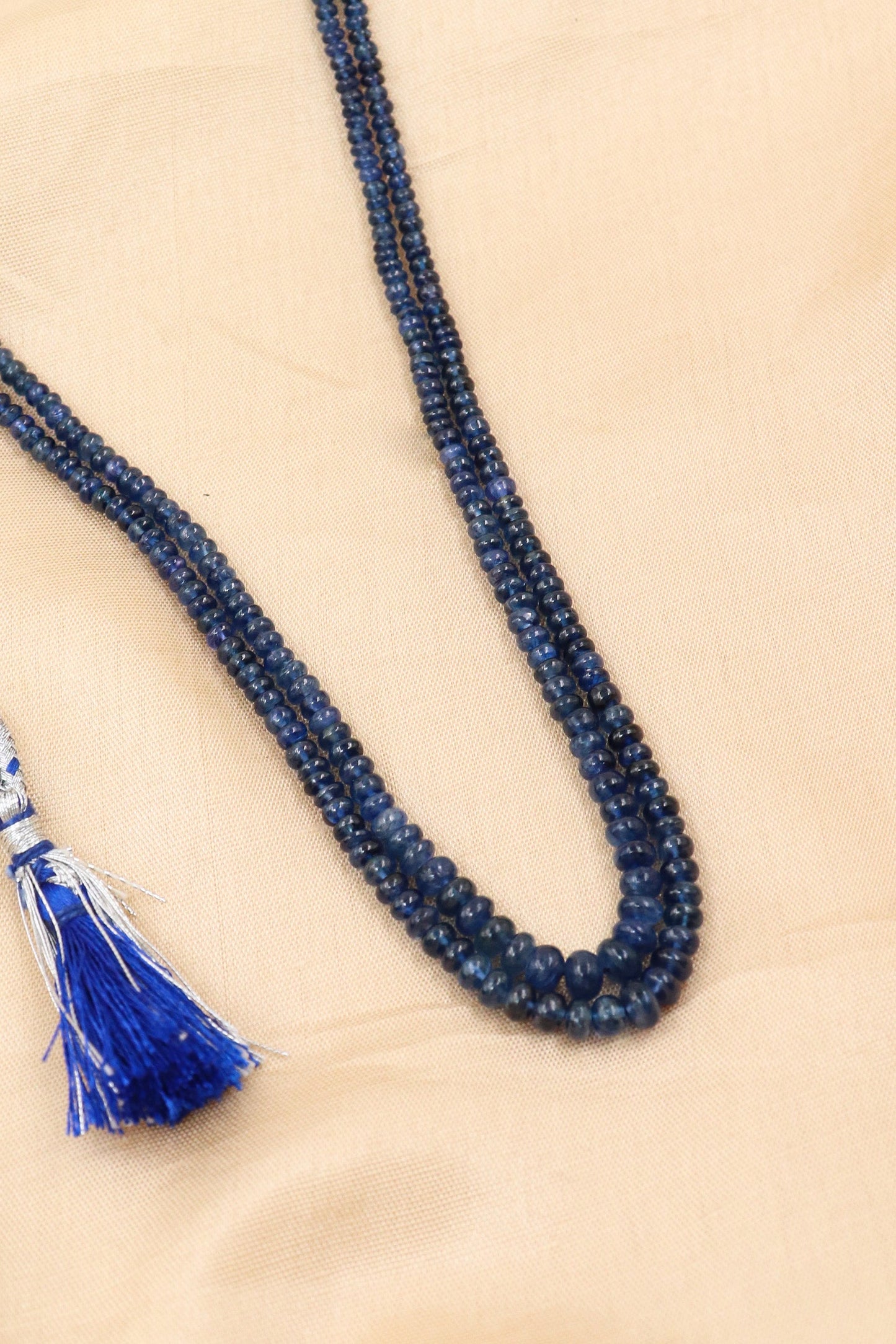 Natural Multi-Layer Blue Sapphire Gemstone Necklace for Wedding Functions