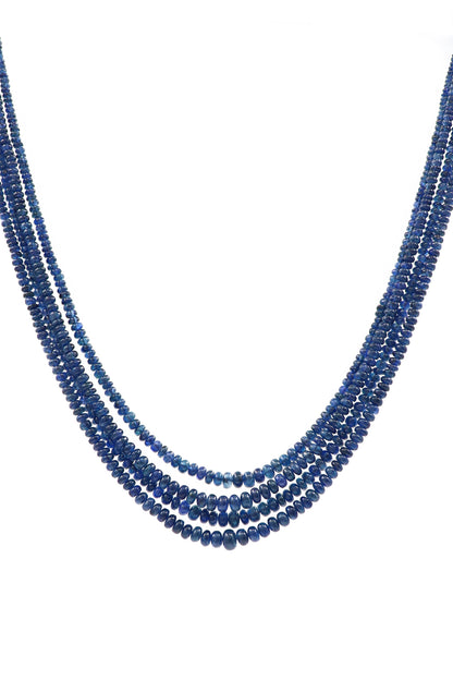 Exquisite Natural Blue Sapphire Gemstone Multi-Layer Necklace for Grooms