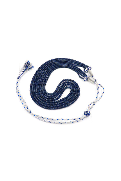 Exquisite Natural Blue Sapphire Gemstone Multi-Layer Necklace for Grooms