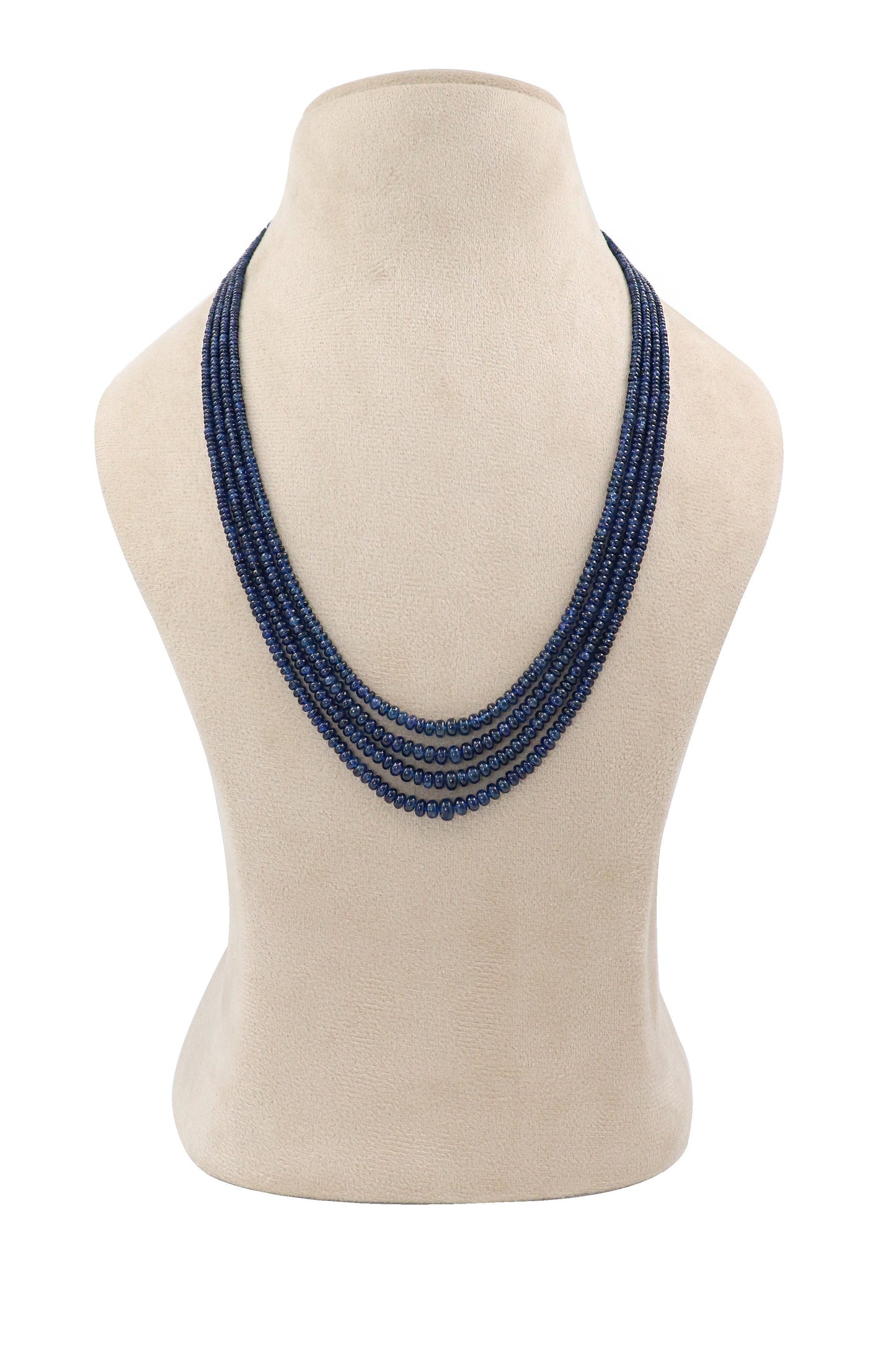 Exquisite Natural Blue Sapphire Gemstone Multi-Layer Necklace for Grooms