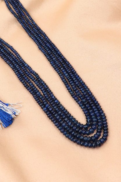 Exquisite Natural Blue Sapphire Gemstone Multi-Layer Necklace for Grooms