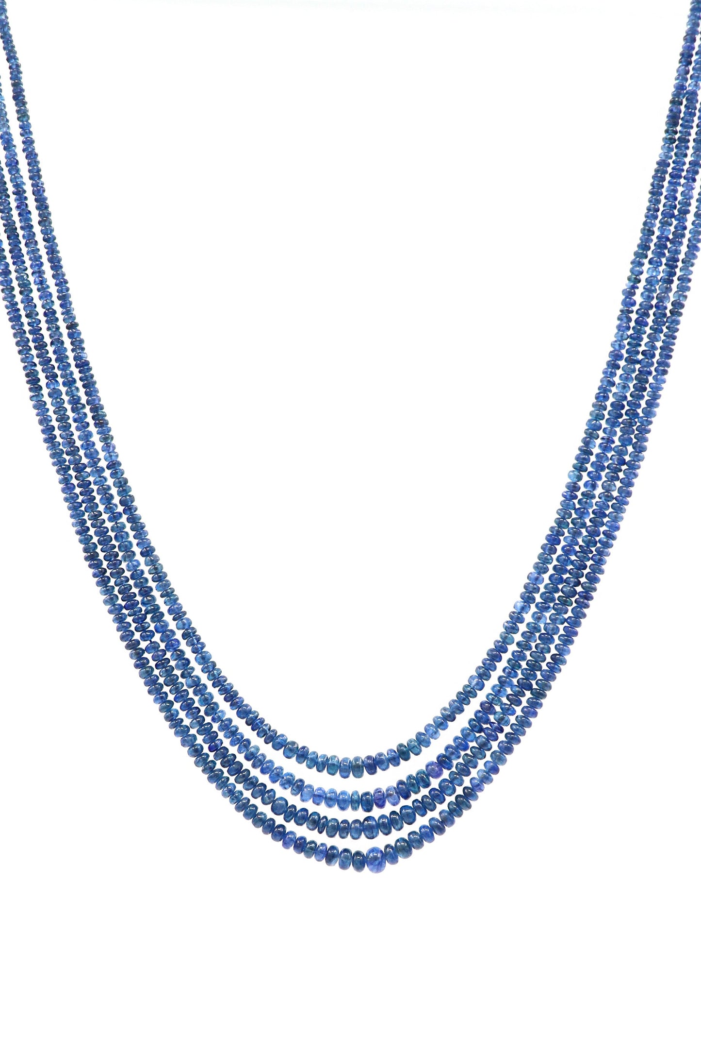 Designer Wedding Necklace with Precious Blue Sapphire Gemstone Beads