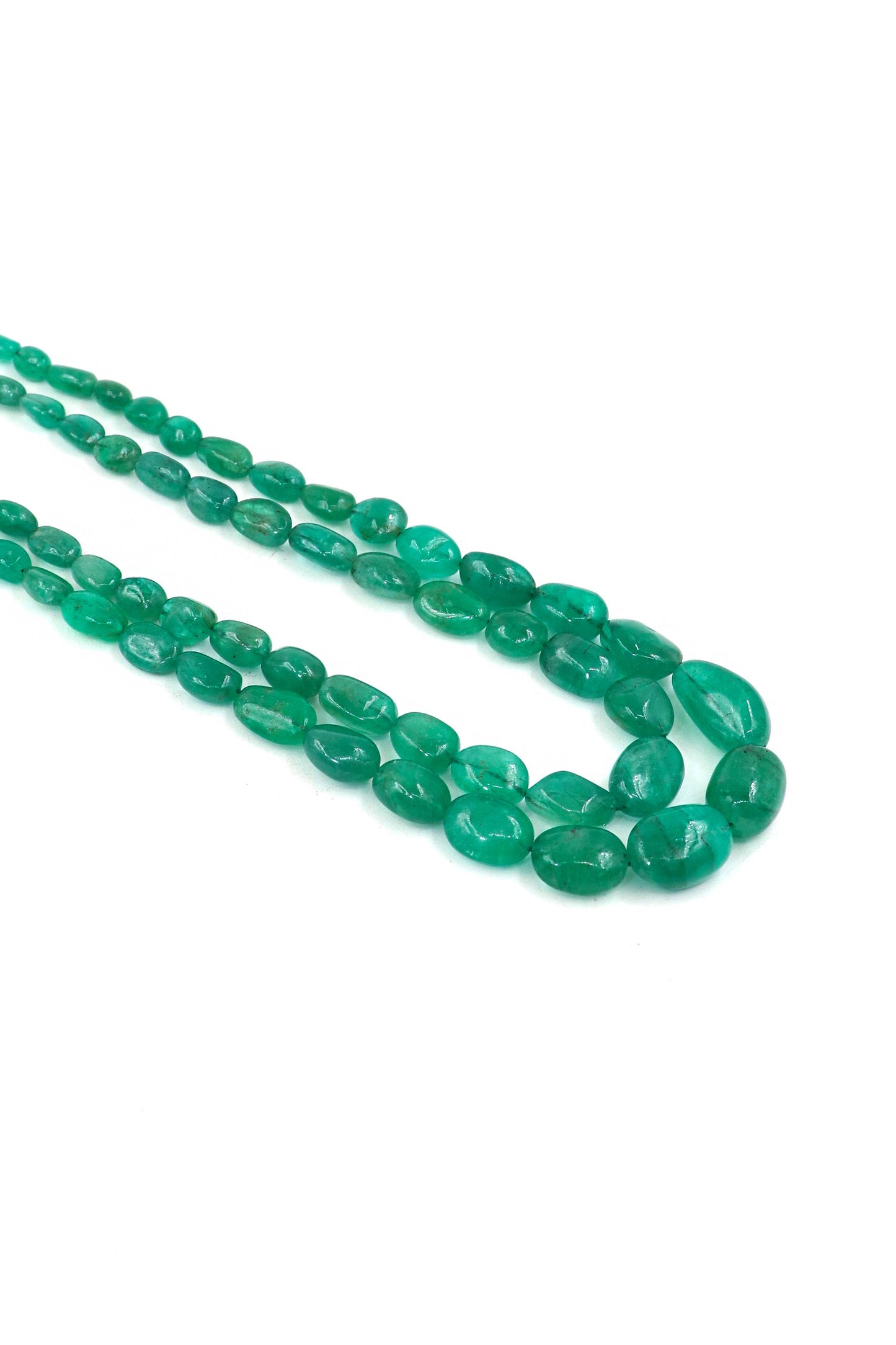 Royal Wedding Necklace with Precious Emerald Gemstone Beads Strands