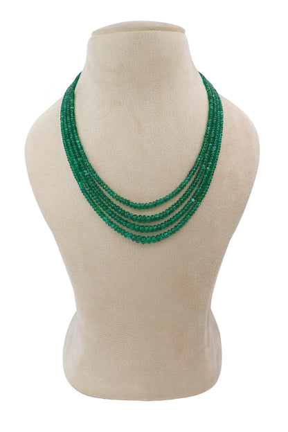 Handmade Craftmanship Emerald Gemstone Beads Strands Necklace for Special Occasions