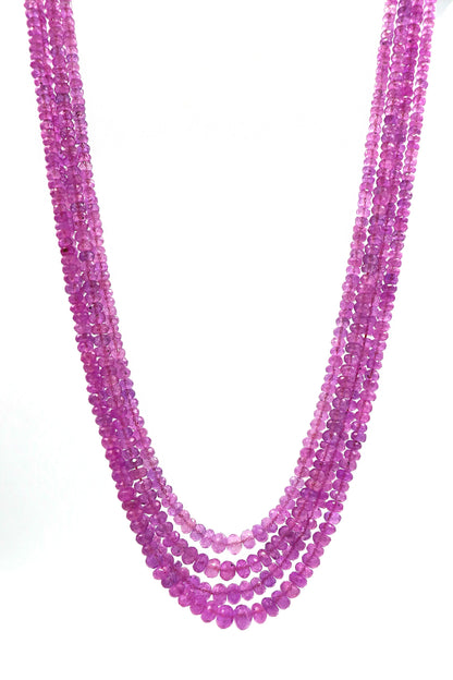 Natural Pink Sapphire Necklace for Bridal and Wedding Jewelry