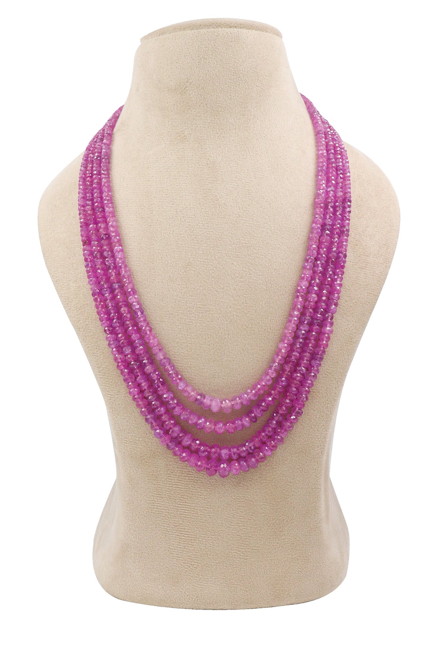 Natural Pink Sapphire Necklace for Bridal and Wedding Jewelry