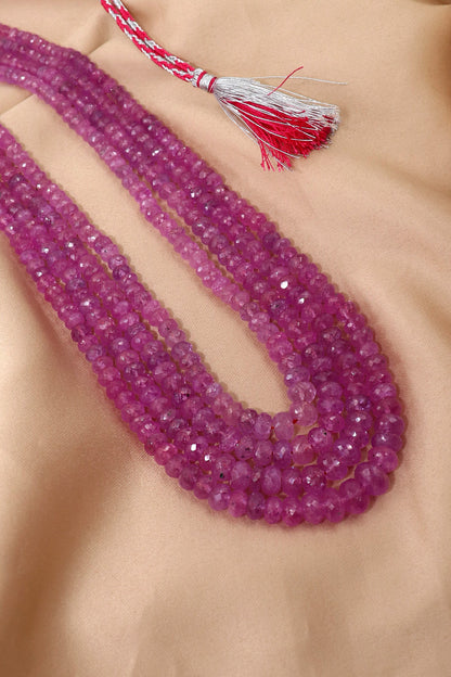 Natural Pink Sapphire Necklace for Bridal and Wedding Jewelry