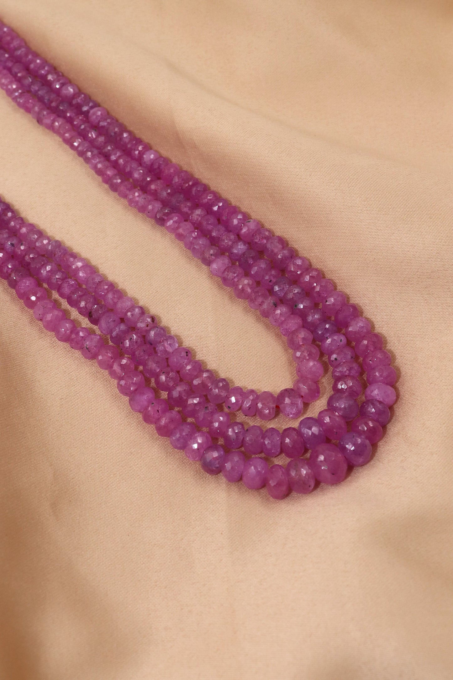 Multi-Strand Pink Sapphire Gemstone Necklace for Exclusive Events