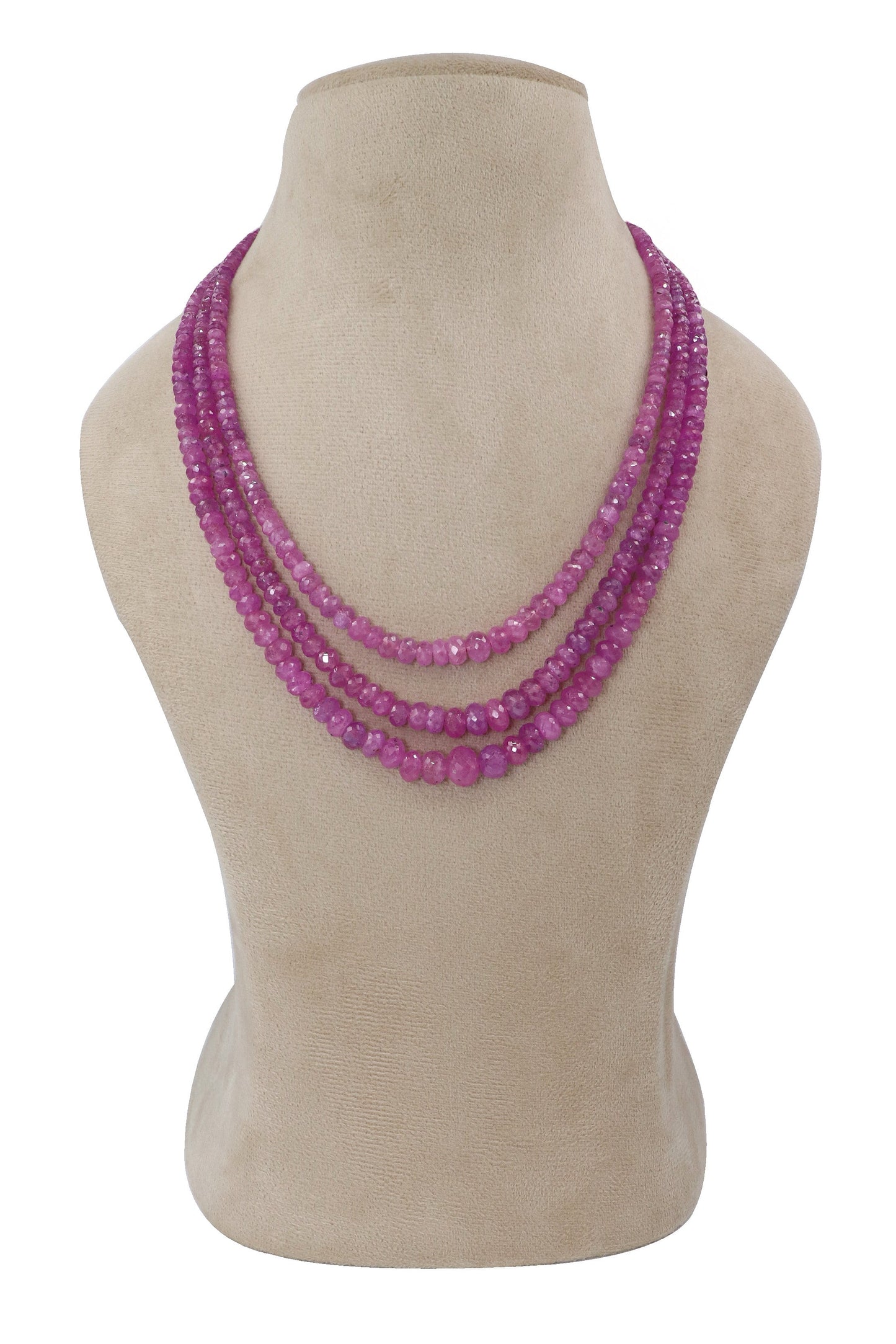 Multi-Strand Pink Sapphire Gemstone Necklace for Exclusive Events