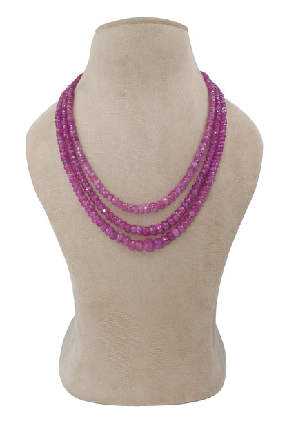 Multi-Strand Pink Sapphire Gemstone Necklace for Exclusive Events