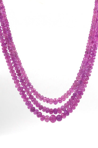 Multi-Strand Pink Sapphire Gemstone Necklace for Exclusive Events