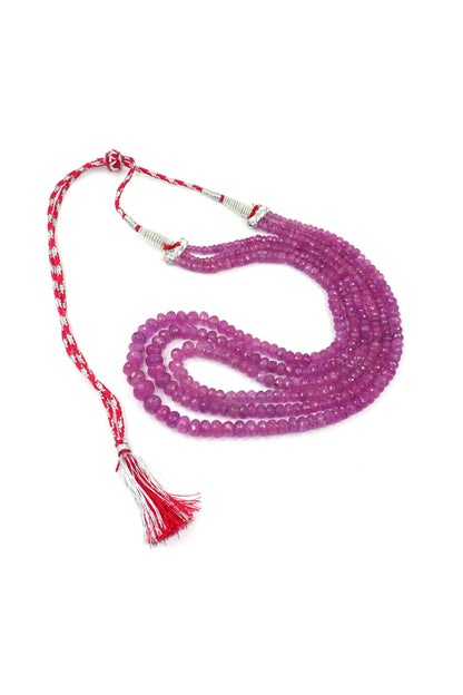 Multi-Strand Pink Sapphire Gemstone Necklace for Exclusive Events