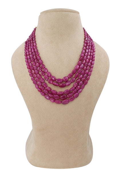 Beautiful Pink Sapphire Beads Necklace for Modern Jewelry Collections