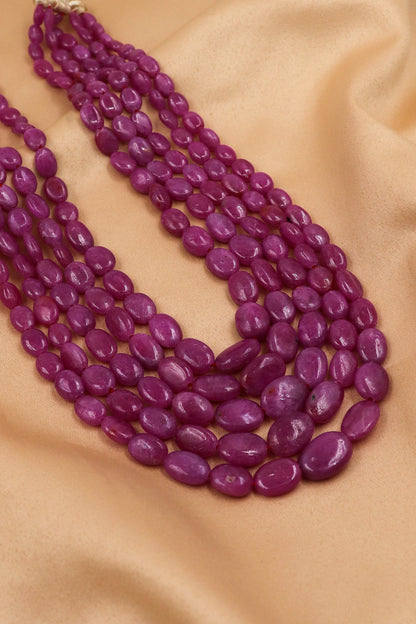 Beautiful Pink Sapphire Beads Necklace for Modern Jewelry Collections