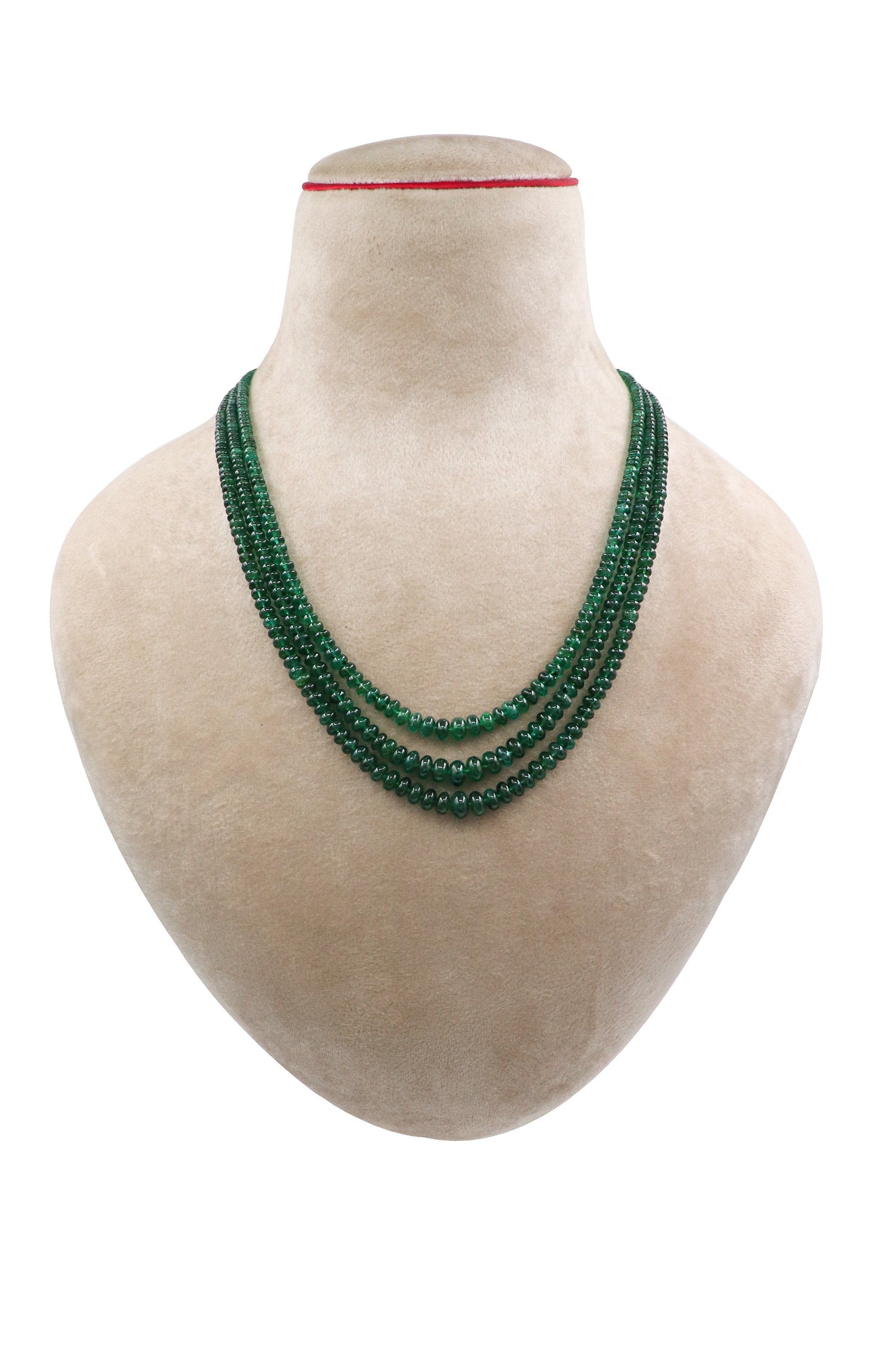 Stunning Green Emerald Beads Necklace for Wedding Functions