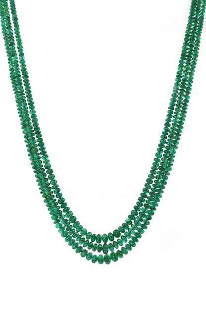 Stunning Green Emerald Beads Necklace for Wedding Functions