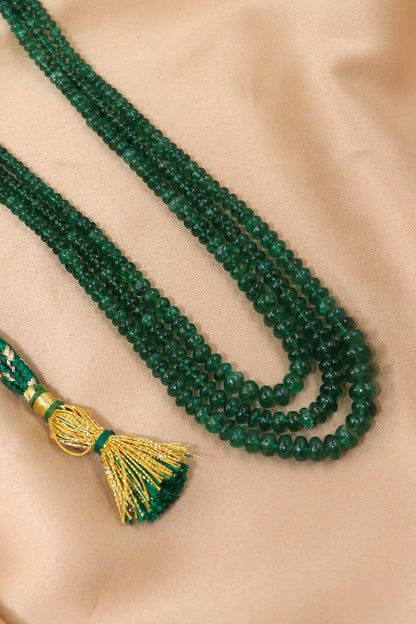 Stunning Green Emerald Beads Necklace for Wedding Functions