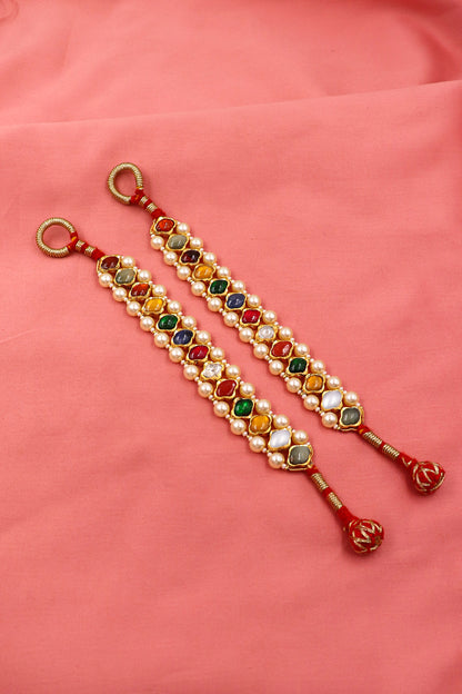 Divine Navratna Gold Heritage Bracelet