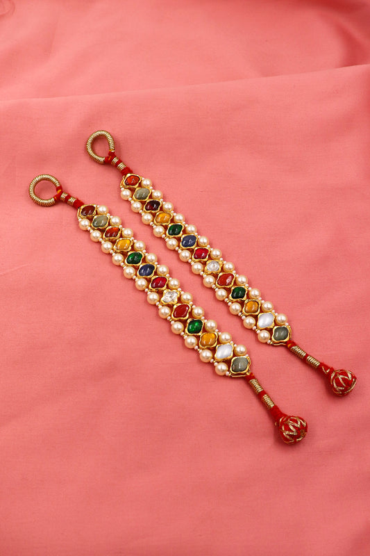 Divine Navratna Gold Heritage Bracelet