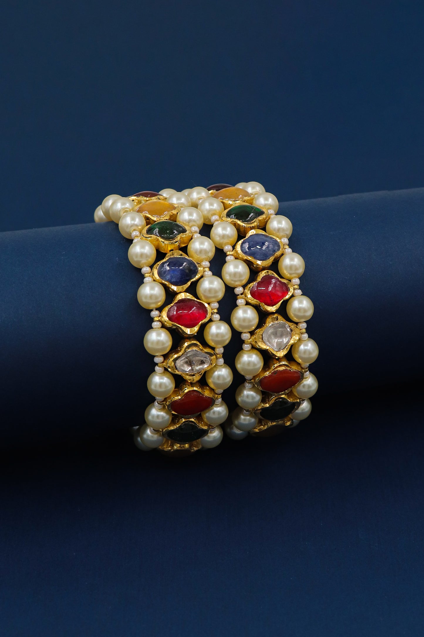 Divine Navratna Gold Heritage Bracelet
