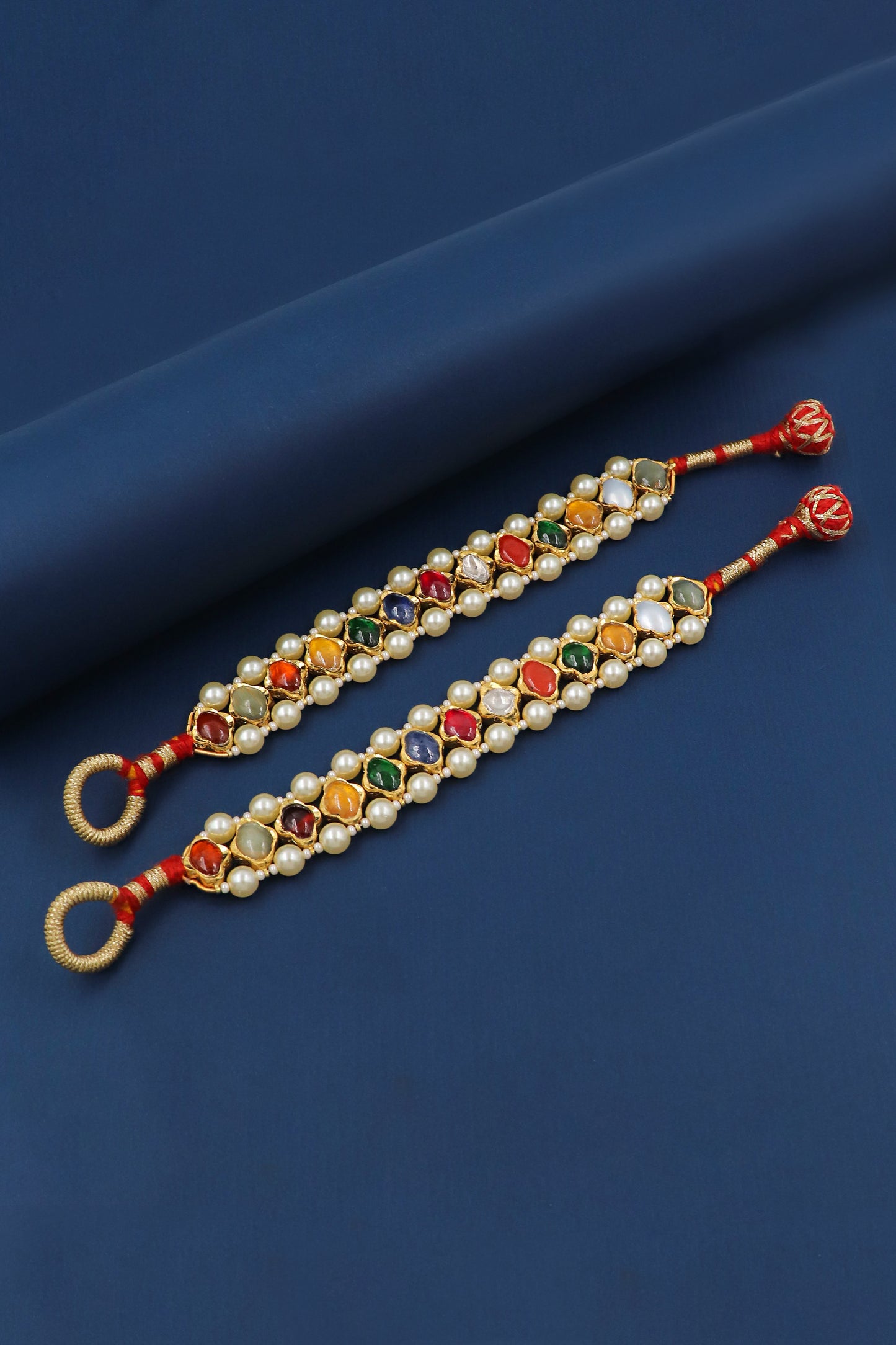 Divine Navratna Gold Heritage Bracelet