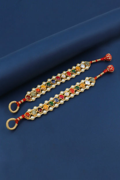 Divine Navratna Gold Heritage Bracelet